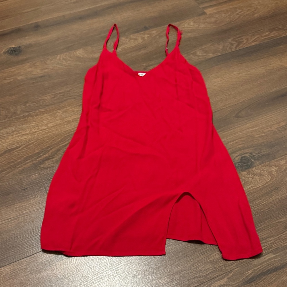 Reformation Red Mini Dress XS Slip Dress Strappy V Neck Date Night Party Sexy